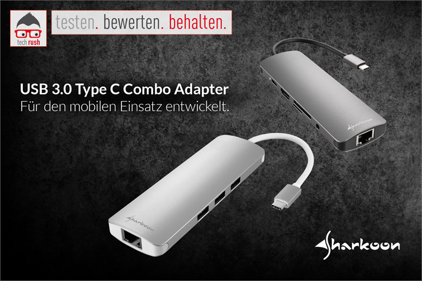 Produkttest USB 3.0 Type C Combo Adapter von Sharkoon