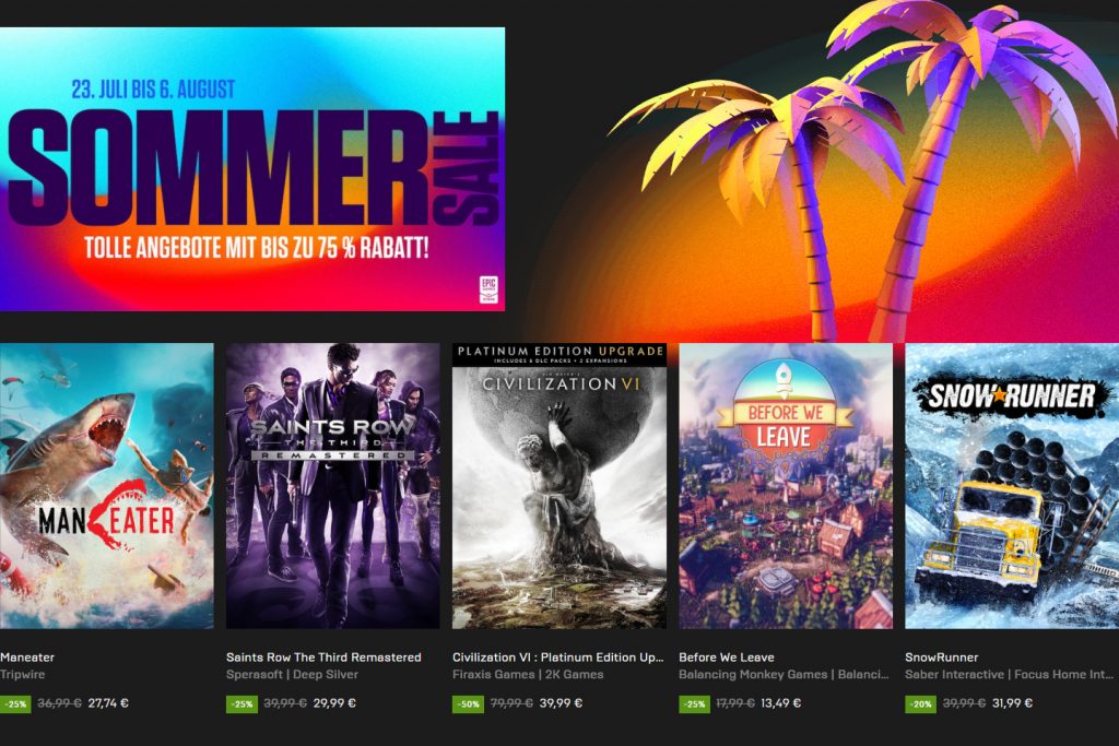 Bis zu 75 Rabatt Epic Games startet den Summer Sale