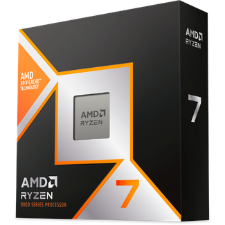 Zu sehen ist ein AMD Ryzen™ 7 9800X3D Prozessor in der Produktverpackung.