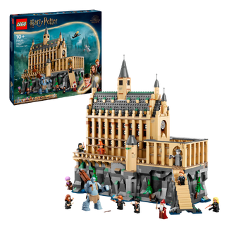 Abbildung des Klemmbaustein-Sets "LEGO 76435 Harry Potter Schloss Hogwarts: Die Große Halle". Konstruktionsset aus der Serie LEGO Harry Potter mit zahlreichen Mini-Figuren.