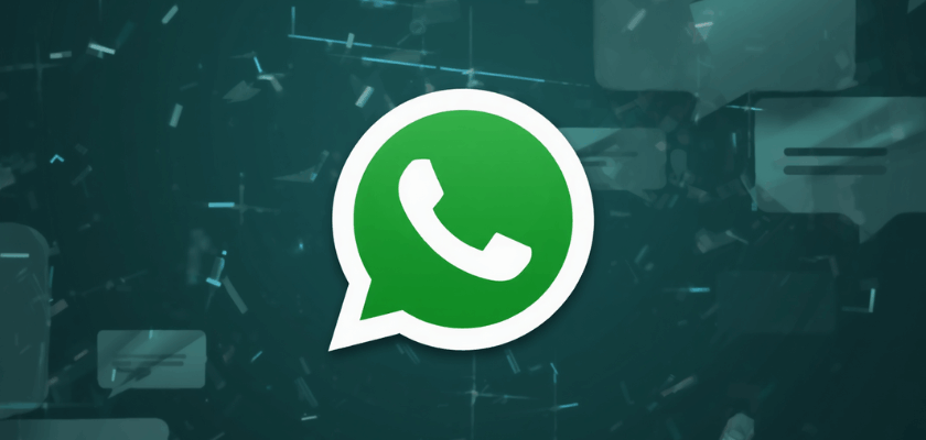 Grünes WhatsApp Symbol auf dunkelgrünem Hintergrund