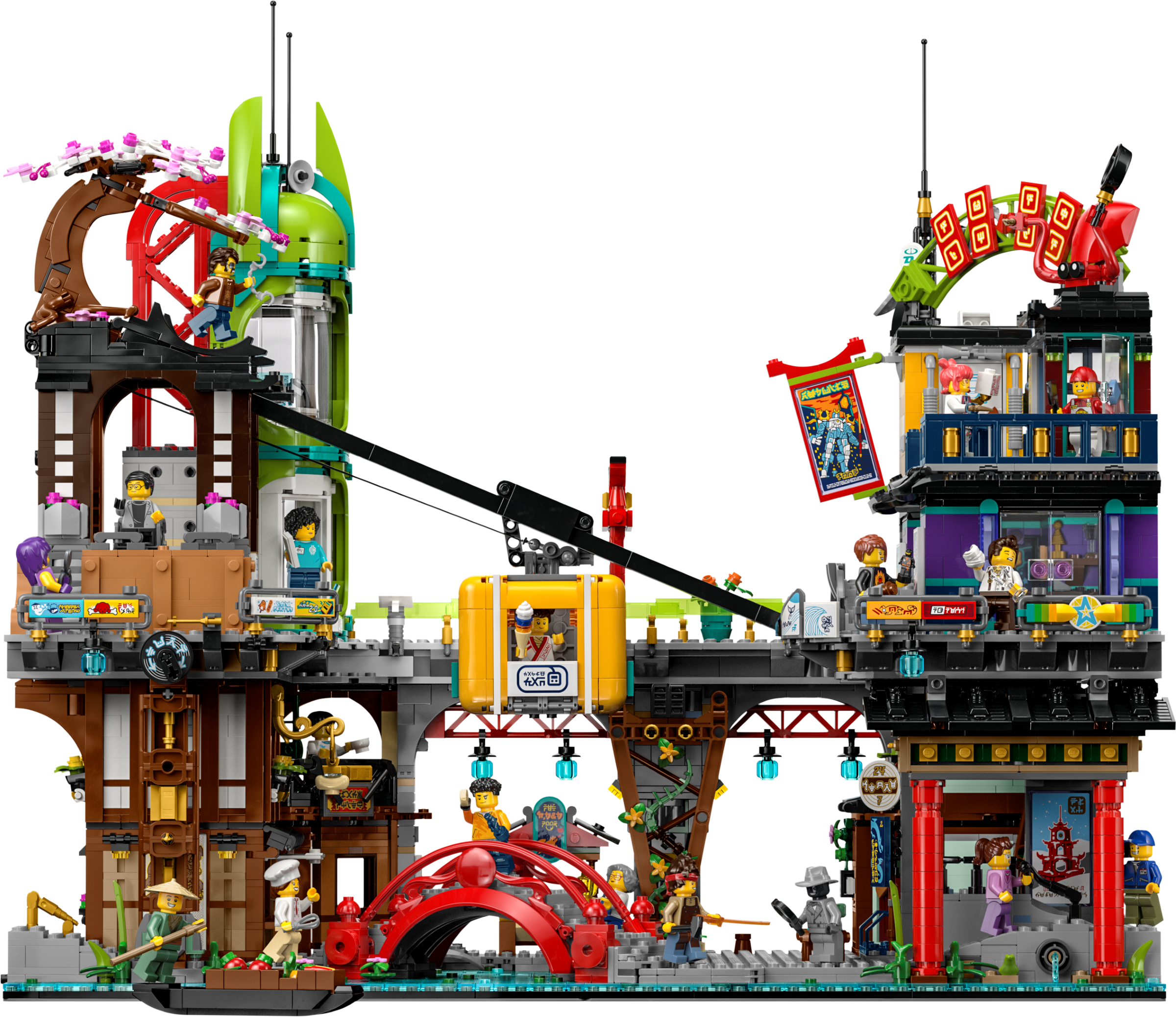 Abbildung des LEGO Ninjago-Sets "Die Märkte von Ninjago City" mit Minifiguren