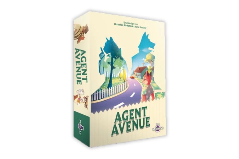 Abbildung des Strategiespiels "Agent Avenue" in seiner Verpackung