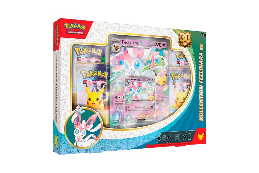 Pokémon Feelinara-ex-Kollektion zum 30-jährigen Jubiläum mit Promo- und Jumbo-Karte