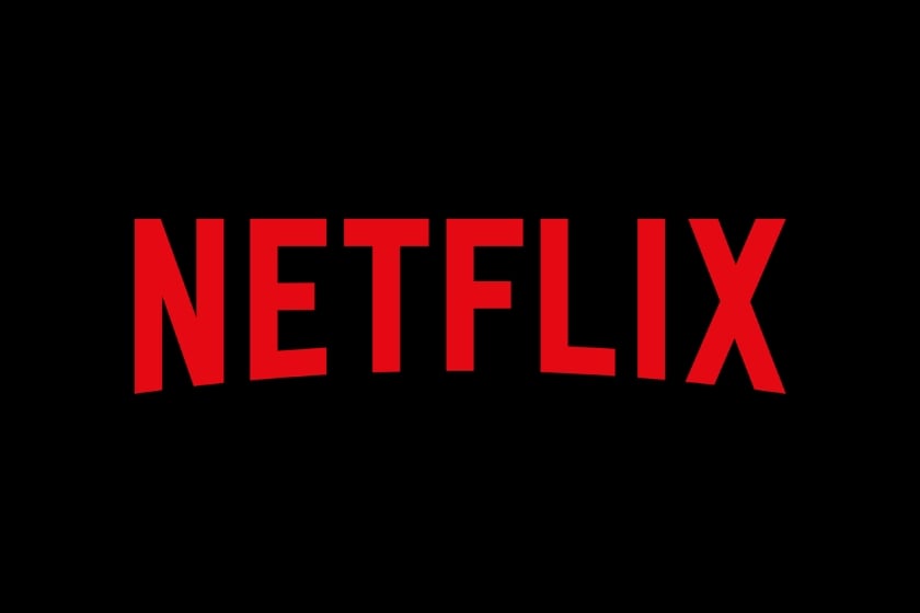 Netflix-Logo in klassisch roter Schrift auf schwarzem Hintergrund.