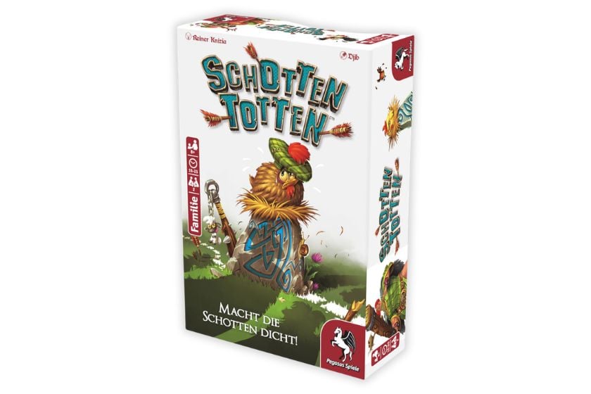 Abbildung des Kartenspiels "Schotten Totten" in der Spielverpackung.
