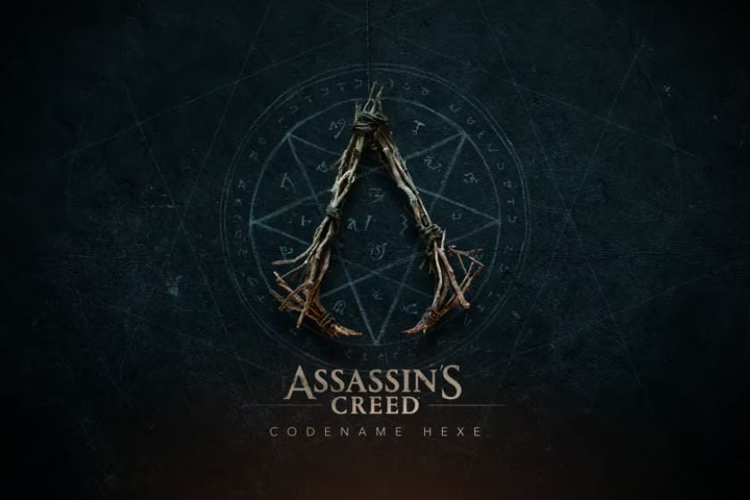 Logo von Assassin’s Creed Codename Hexe vor dunklem Hintergrund