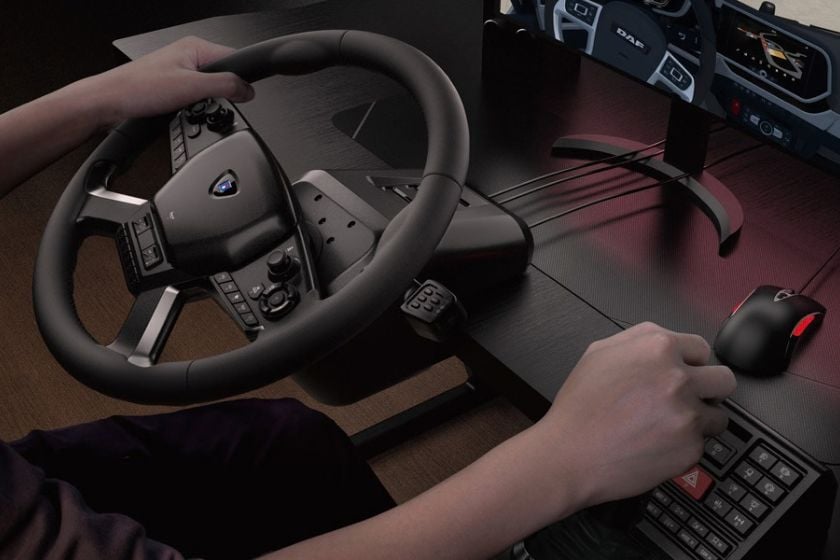 HORI Force Feedback Truck Control System mit Lenkrad und Bedienelementen
